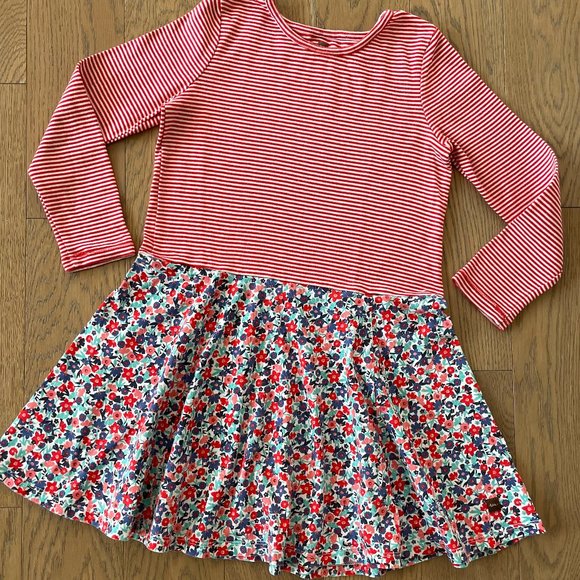 Tea Collection Other - Tea Collection Girls' floral & Stripes Skater Dress